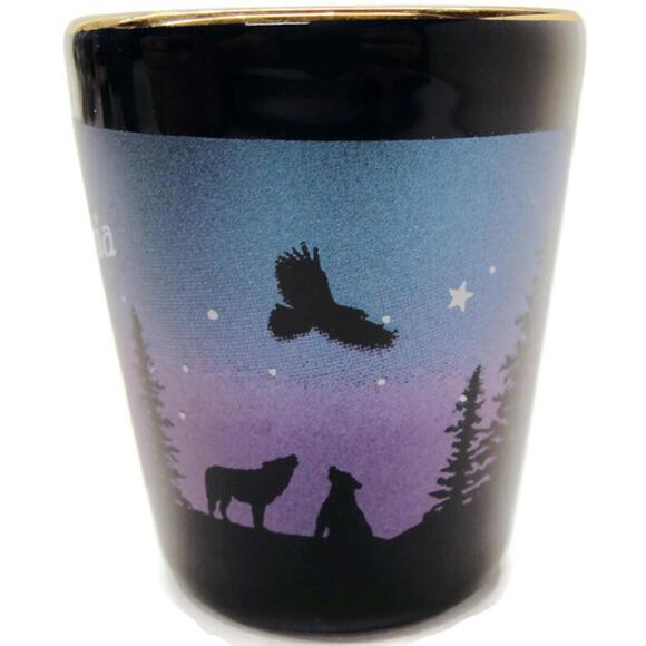 West Virginia Deer Night Scene Shot Glass Man Cave Bar Novelty - Picture 3 of 11